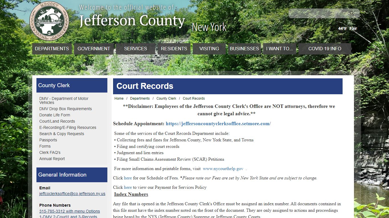 Welcome to Jefferson County, New York - Court Records