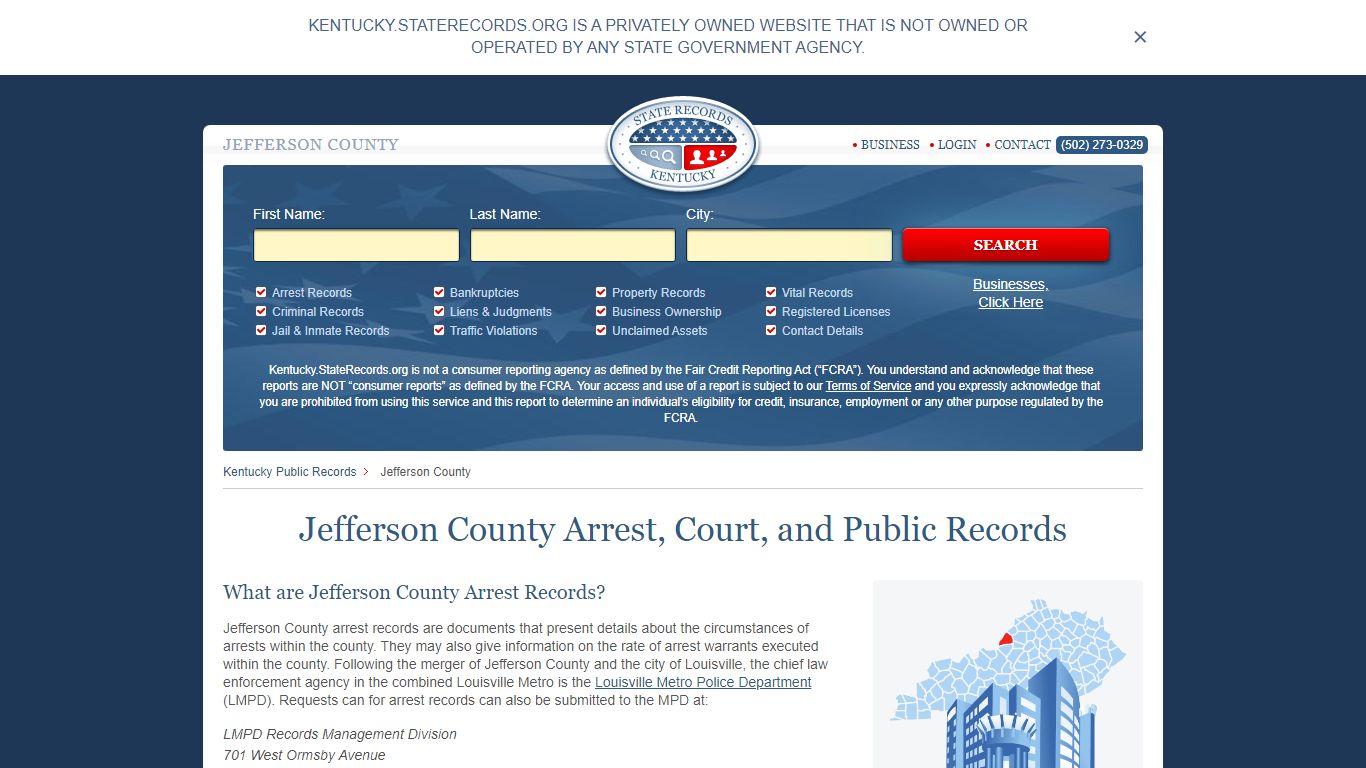 Jefferson County Arrest, Court, and Public Records